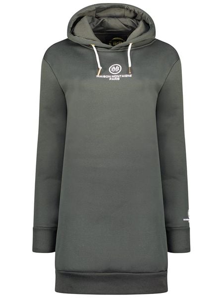 Maison Montaigne Sukienka dresowa "Gilongmai" w kolorze antracytowym rozmiar: M. Czarne sukienki damskie Maison Montaigne, m, bez wzorów, z dresówki, bez kołnierzyka, bez ramiączek, mini. Za 87.40 zł.