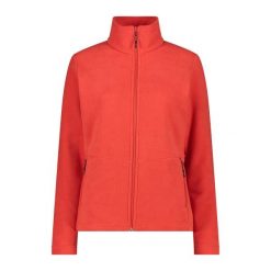 Damska polarowa kurtka turystyczna CMP. Czerwone kurtki damskie CMP, bez wzorów, z polaru, bez kaptura. Za 355.55 zł.