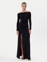 Eleh Sukienka wieczorowa ESS250129 Czarny Regular Fit. Czarne sukienki damskie Eleh, m, bez wzorów, z syntetyku, wizytowe, bez kołnierzyka, bez ramiączek. Za 379.99 zł.
