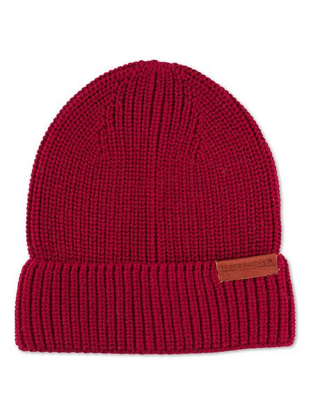 Hofbrucker Czapka beanie w kolorze czerwonym rozmiar: onesize. Czerwone czapki zimowe damskie Hofbrucker, z bawełny. Za 118.28 zł.