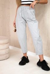 Spodnie z kieszeniami Summer Punto szare. Szare spodnie materiałowe damskie KESI, bez wzorów, z bawełny, eleganckie, plus size. Za 188.21 zł.