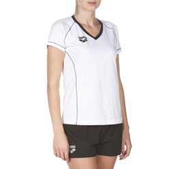 Koszulka damska Arena Team Line SS Tee. Czerwone bluzki sportowe damskie Arena, l, bez wzorów, z materiału, bez ramiączek. Za 48.84 zł.