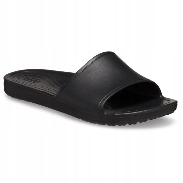 Klapki Dla Dorosłych Crocs Kadee Slide. Czarne klapki damskie Crocs, bez wzorów, z materiału, bez obcasa. Za 89.99 zł.