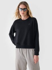 4F Bluza dresowa nierozpinana bez kaptura damska - czarna M. Czarne bluzy bez kaptura damskie 4f, m, z bawełny. Za 129.99 zł.