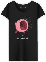 WOOOP Koszulka "I'm Hungry" w kolorze czarnym rozmiar: S. Czarne bluzki damskie Wooop, m, bez wzorów, z bawełny, bez kołnierzyka, bez ramiączek. Za 74.63 zł.