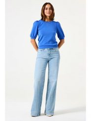 Garcia Sweter w kolorze niebieskim rozmiar: XL. Niebieskie swetry klasyczne damskie Garcia, xl, ze splotem, bez kołnierzyka. Za 118.56 zł.