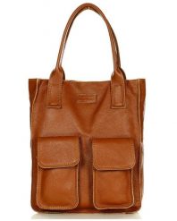 Torebka damska camel MARCO MAZZINI s131p. Brązowe shopper bag damskie bez wzorów, z materiału. Za 322.05 zł.
