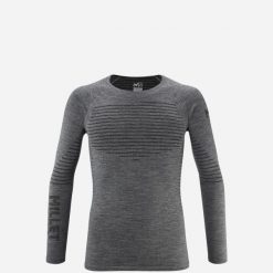 Koszulka termoaktywna męska merino MILLET Drynamic Warm Ls Tee M. Szare bielizna termoaktywna męska Millet, l, bez wzorów, z dzianiny. Za 259.00 zł.