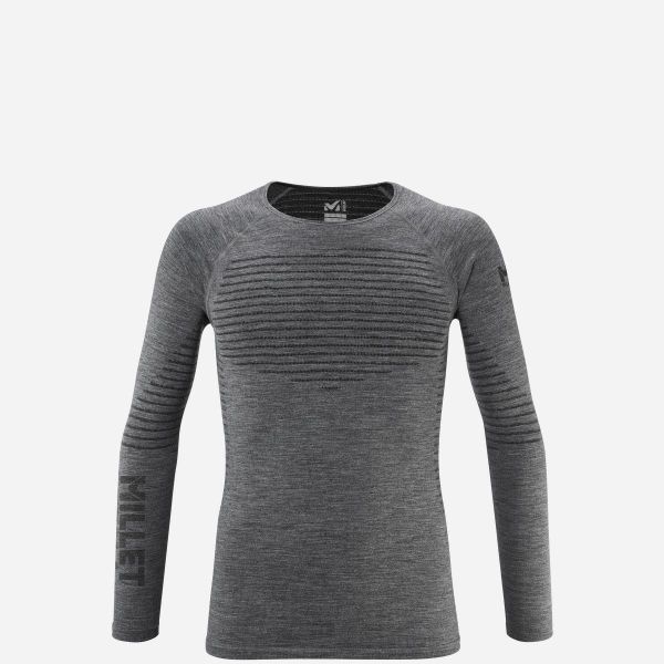 Koszulka termoaktywna męska merino MILLET Drynamic Warm Ls Tee M. Szare bielizna termoaktywna męska Millet, l, bez wzorów, z dzianiny. Za 259.00 zł.