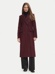 Tommy Hilfiger Płaszcz wełniany Classic WW0WW51525 Bordowy Regular Fit. Czerwone płaszcze damskie Tommy Hilfiger, na zimę, bez wzorów, z wełny. Za 1,699.00 zł.