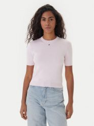 Tommy Jeans Sweter Essential DW0DW19336 Różowy Regular Fit. Czerwone swetry klasyczne damskie Tommy Jeans, xxs, z bawełny, bez kołnierzyka. Za 369.99 zł.