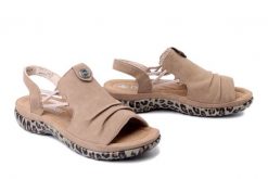 RIEKER 64871-20 brown, sandały damskie. Brązowe sandały damskie Rieker, bez wzorów, bez obcasa. Za 263.92 zł.