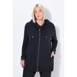 Damskie Bluza dresowa ozdobna lamówka oversize kaptur. Czarne bluzy z kapturem damskie Ulla Popken, plus size, z bawełny. Za 239.99 zł.