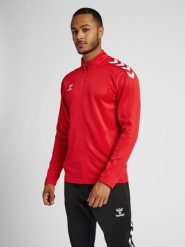 Bluza sportowa dla dorosłych Hummel Core XK Poly Zip Sweat. Zielone bluzy sportowe damskie HUMMEL, m, bez wzorów, z dresówki, bez ramiączek, długie, bez kaptura. Za 184.75 zł.