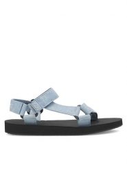 Kappa Sandały LOGO NEFARIW 2 371V88W-A8I Niebieski. Niebieskie sandały damskie Kappa, bez wzorów, z materiału, bez obcasa, na płaskiej podeszwie. Za 125.99 zł.