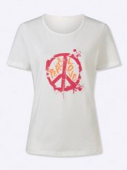 Heine Koszulka w kolorze białym rozmiar: 46. Białe bluzki damskie Heine, bez wzorów, z bawełny, bez kołnierzyka. Za 30.99 zł.