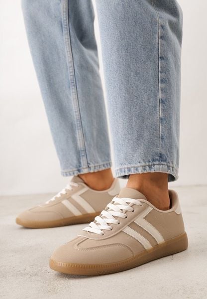 Beżowe Sneakersy Typu Klasyczne Tenisówki Kilice. Brązowe trampki i tenisówki damskie Renee, bez wzorów, z koronki. Za 89.99 zł.