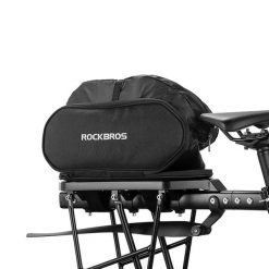 Torba rowerowa Rockbros na bagażnik. Czarne torebki klasyczne damskie ROCKBROS, bez wzorów, bez dodatków. Za 134.99 zł.