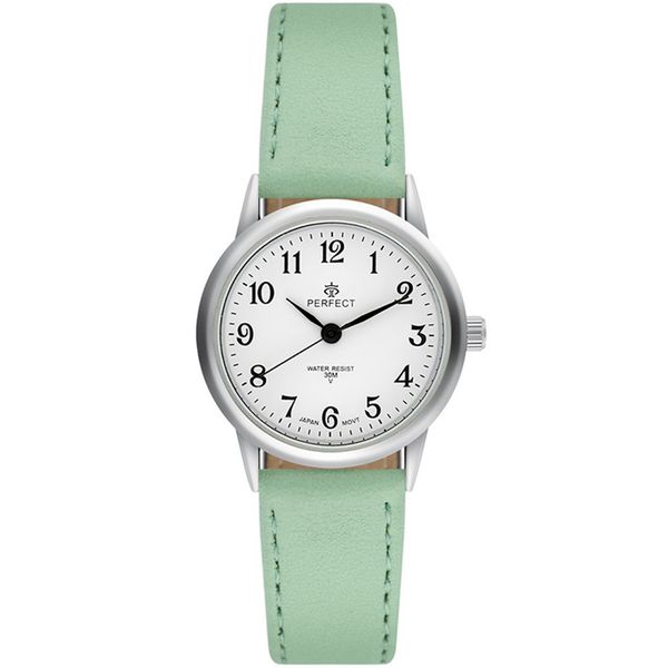 Zegarek Damski Perfect Klasyczny Skórzany Pasek Retro Miętowy 273. Zielone, analogowe zegarki damskie ze stali. Za 51.99 zł.