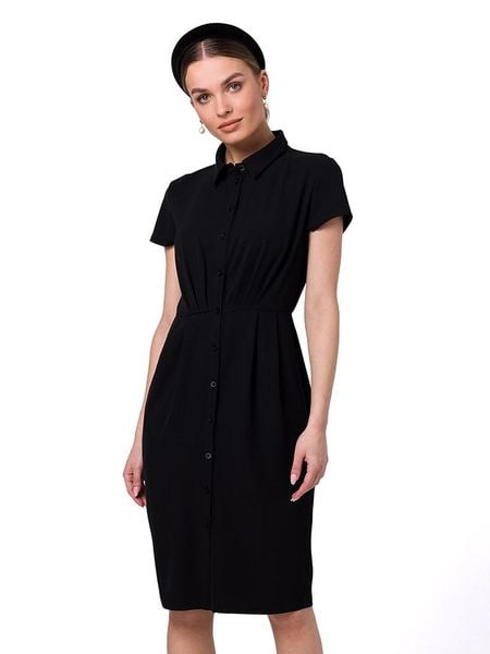 Stylove Sukienka w kolorze czarnym rozmiar: XL. Czarne sukienki damskie Stylove, xl, bez wzorów, bez kołnierzyka, bez ramiączek, midi. Za 194.61 zł.
