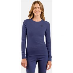 Bielizna termoaktywna z długim rękawem Odlo BL TOP crew neck l/s ACTIVE WARM. Fioletowa bielizna termoaktywna damska Odlo, l, bez wzorów. Za 319.79 zł.