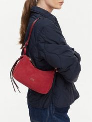 Tommy Hilfiger Torebka Th Statement Mini Should Bag Sue AW0AW18823 Granatowy. Niebieskie torebki klasyczne damskie Tommy Hilfiger, bez wzorów, ze skóry, bez dodatków. Za 749.99 zł.