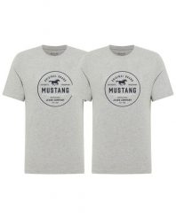 2 - PAK T-Shirt Mustang Style Alex Mid Grey Mélange 1017334 4140. Szare t-shirty męskie Mustang, m, bez wzorów, z bawełny, bez kołnierzyka. W wyprzedaży za 99.99 zł.