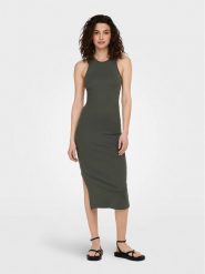 ONLY Sukienka codzienna Belfast 15270619 Zielony Slim Fit. Zielone sukienki damskie Only, na co dzień, l, bez wzorów, z bawełny, bez kołnierzyka, bez ramiączek, proste. Za 79.99 zł.