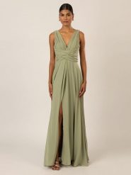 APART Sukienka w kolorze zielonym rozmiar: 42. Zielone sukienki damskie Apart, bez wzorów, bez kołnierzyka, bez ramiączek, maxi. Za 297.26 zł.