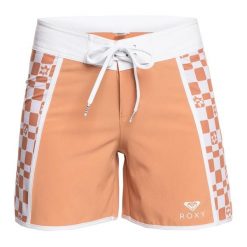 Szorty kąpielowe damskie ROXY Printed BSH 5". Brązowe spodenki sportowe damskie Roxy, xs, z elastanu, żeglarskie. Za 109.99 zł.