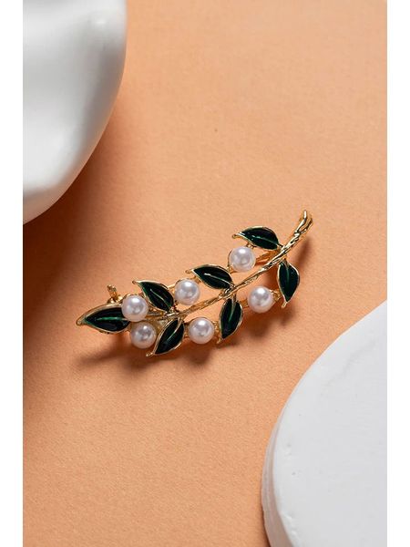 Lodie Silver Broszka w kolorze złoto-zielonym rozmiar: onesize. Zielone broszki damskie Lodie Silver, z perłą, metalowe. Za 39.45 zł.