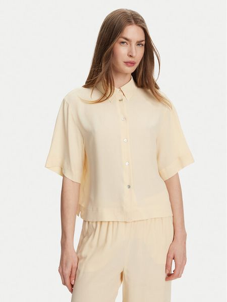 Marella Koszula Ouvert 2513111154 Żółty Regular Fit. Żółte koszule damskie Marella, bez wzorów, z acetatu, bez kołnierzyka, bez ramiączek. Za 419.99 zł.