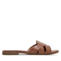 Klapki Lasocki. Brązowe klapki damskie Lasocki, bez wzorów, bez obcasa. Za 139.99 zł.