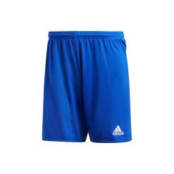Spodenki do piłki nożnej Parma. Niebieskie szorty damskie Adidas, bez wzorów, z materiału. Za 44.99 zł.