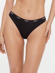 Boss Stringi 50502752 Czarny. Czarne stringi damskie Boss, bez wzorów, z wiskozy. Za 69.99 zł.