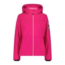 Kurtka damska turystyczna CMP 39A5016. Czerwone kurtki damskie CMP, l, bez wzorów, z softshellu, z kapturem. Za 404.70 zł.