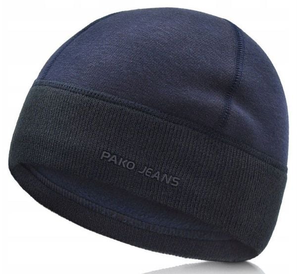 Ciepła, Zimowa Czapka - Podszyta Polarem - Pako Jeans - Granatowa. Niebieskie czapki męskie Pako Jeans, na zimę, bez wzorów, z jeansu, sportowe. Za 45.00 zł.