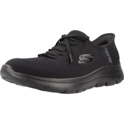 Buty SKECHERS SLIP-INS - SUMMITS NEW DAILY Czarny. Czarne buty sportowe na co dzień damskie Skechers, bez wzorów, trekkingowe, Skechers Sport. Za 329.99 zł.