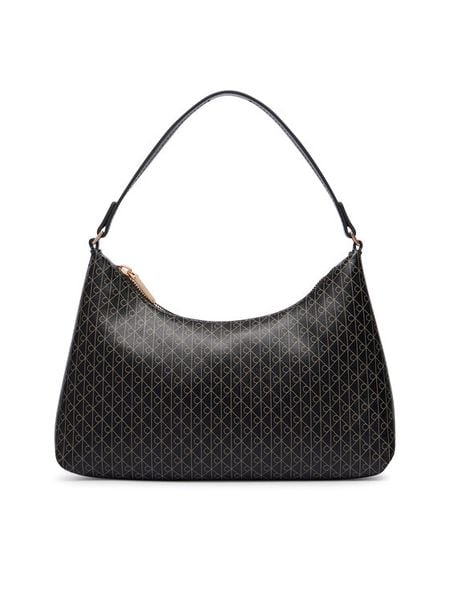 Calvin Klein Torebka Emblem Aop Small Shoulder Bag LV04F3889G Czarny. Czarne torebki klasyczne damskie CALVIN KLEIN, bez wzorów, ze skóry, bez dodatków. Za 409.99 zł.