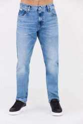 CALVIN KLEIN Błękitne męskie jeansy Slim Straight. Niebieskie jeansy męskie CALVIN KLEIN. W wyprzedaży za 399.99 zł.