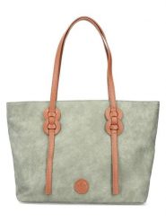 Rieker Torebka w kolorze zielono-jasnobrązowym - 41 x 27 x 10 cm rozmiar: onesize. Brązowe shopper bag damskie Rieker, bez wzorów, z materiału, na ramię, bez dodatków. Za 122.38 zł.