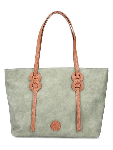 Rieker Torebka w kolorze zielono-jasnobrązowym - 41 x 27 x 10 cm rozmiar: onesize. Brązowe shopper bag damskie Rieker, bez wzorów, z materiału, na ramię, bez dodatków. Za 161.07 zł.