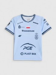 4F Koszulka meczowa replika domowa z sezonu 2025/26 dziecięca 4F x Projekt Warszawa - niebieska 122/128 (6-8 lat). Niebieskie koszulki dziewczęce 4f, l, bez wzorów, z dzianiny, bez ramiączek. Za 189.99 zł.
