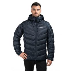 Kurtka trekkingowa puchowa męska Glaceon Pro. Brązowe kurtki męskie RAB, na zimę, m, bez wzorów, z puchu, bez kaptura. Za 1,259.99 zł.