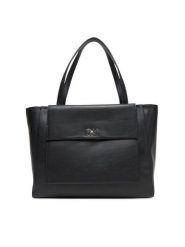 Calvin Klein Torebka Ck Re-Lock Medium Shopper LV04F3223G Czarny. Czarne shopper bag damskie CALVIN KLEIN, bez wzorów, ze skóry, bez dodatków. Za 419.99 zł.