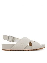 Timberland Sandały TB0A41PQF481 Écru. Sandały damskie Timberland, bez wzorów, ze skóry, bez obcasa, na płaskiej podeszwie. Za 309.99 zł.