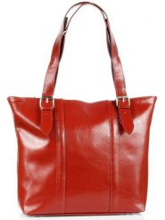 Torebka skórzana elegancka DAN-A T251 czerwona. Czerwone torebki klasyczne damskie DAN-A, bez wzorów, ze skóry, duże, bez dodatków. Za 349.99 zł.