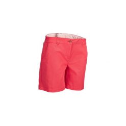 Spodenki do golfa bermudy damskie. Czerwone szorty damskie INESIS, bez wzorów, z bawełny. Za 59.99 zł.