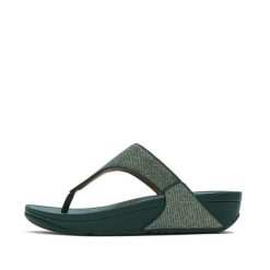 Klapki między palcami damskie FitFlop Lulu Shimmerglitz. Niebieskie obuwie trekkingowe damskie FIT FLOP, na lato. Za 450.50 zł.