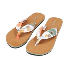 Japonki Damskie Ditsy Sun Bloom Floral. Białe klapki damskie Birkenstock, bez wzorów, z gumy, bez obcasa, na słupku. Za 160.40 zł.